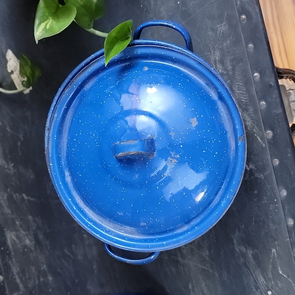 [Enamelware] blue pot - Picture 2 of 4